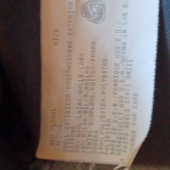 Woolrich Women's Vintage Red Floral Fully Lined Wool Blend Jacket Size XL - Picture 8 of 9